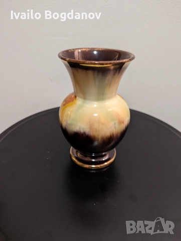 Глазирана керамична вазичка, снимка 3 - Вази - 52504602