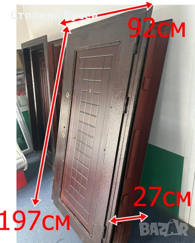 0128 НОВА кави kavi метална входна врата 92/197 см - цена 350 лв или 178,95 евро   има детайли с лек, снимка 2 - Входни врати - 51974797