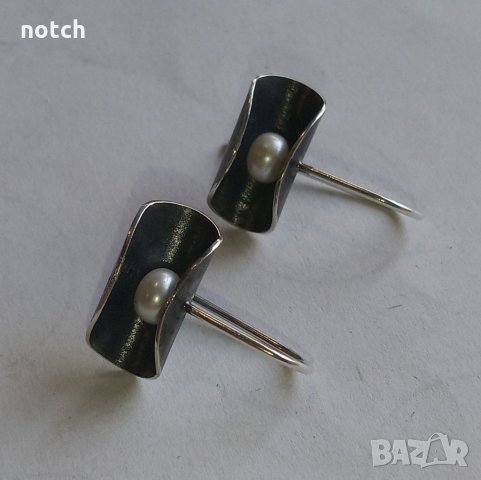 Сребърни обеци с перли, снимка 2 - Обеци - 32808051