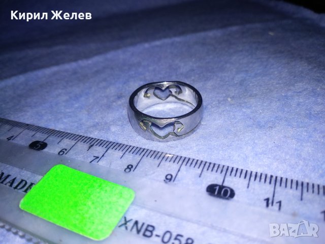 АЖУРЕН СРЕБРИСТ ФИГУРАЛНО ОРНАМЕНТИРАН АРТ ПРЪСТЕН Тип ХАЛКА от БЛАГОРОДНА СТОМАНА 36962, снимка 4 - Пръстени - 39754417
