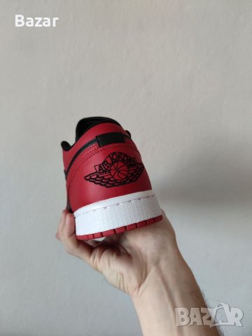 Nike Air Jordan 1 Low Reverse Bred Red Нови Мъжки Обувки Кецове Маратонки Размер 42 Номер Червени, снимка 6 - Маратонки - 39343854