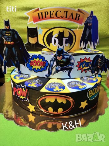 Картонена торта Батман , снимка 1