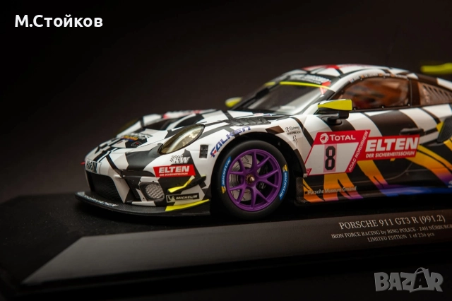 Porsche GT3R Minichamps 1/18, снимка 10 - Колекции - 52675798