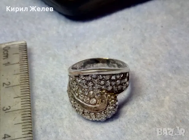 РАЗКОШЕН СКЪПОЦЕНЕН СРЕБЪРЕН ПРЪСТЕН СРЕБРО 925 ОБСИПАН с ИСКРЯЩИ ЮВЕЛИРНО ФАСЕТИРАНИ ЦИРКОНИ 41780, снимка 2 - Пръстени - 49886391