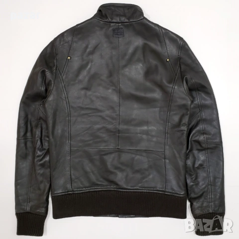 G-STAR RAW Bomber Мъжко Кожено Яке с Хастар Ватирано Бомбър S, снимка 6 - Якета - 53606373