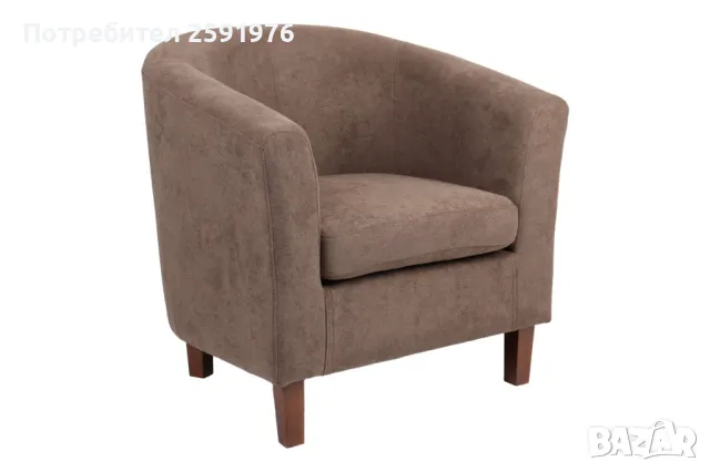 Кресло Puzzle-home Tronmo, Кафяв,Крака от каучуково дърво,75x69x75cm, снимка 1