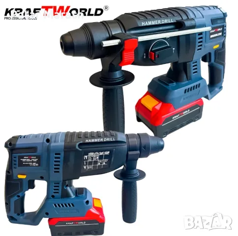 Комплект Акумулаторни Безчеткови Машини 4в1 от Kraftworld Ъглошлайф,Гайковерт,Винтоверт и Перфоратор, снимка 4 - Други инструменти - 50409148