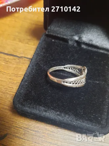 Сребърен пръстен сърце, снимка 3 - Пръстени - 48561143