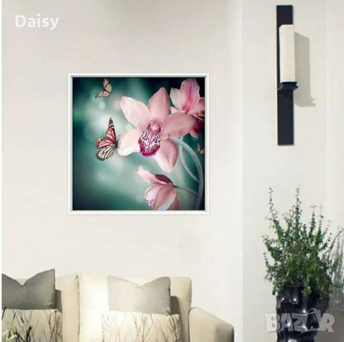 Диамантен Гоблен "Розова орхидея", снимка 2 - Гоблени - 26372050