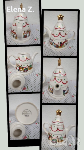 Коледни винтидж чайници от Англия, снимка 3 - Декорация за дома - 52572401