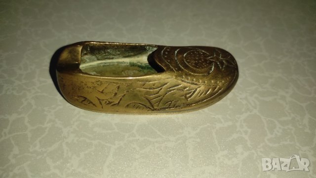 стара бронзова обувка пепелник, снимка 1