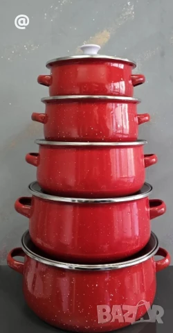 Комплект 5 броя тенджери, със 5 бр стъклени капаци. 55лв., снимка 1