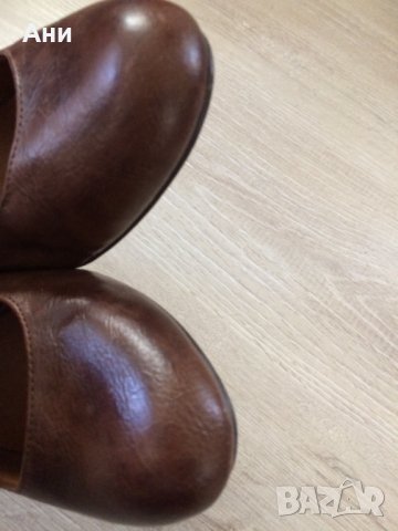 Страхотни кафяви обувки с каишка,естественна кожа №38, снимка 7 - Дамски обувки на ток - 34694268