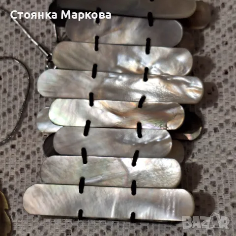 Седефен голям комплект с естествени перли, снимка 4 - Бижутерийни комплекти - 48418745