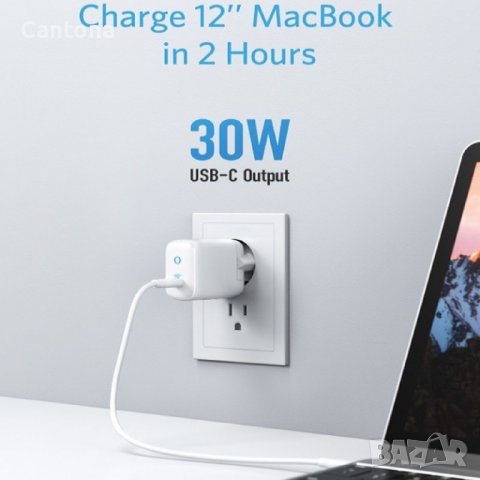 Anker Powerport III Mini 30W PIQ 3.0 USB-C бързо зарядно устройство, 5V, 9V, 12V, 20V-1.5 A, снимка 8 - Оригинални зарядни - 40047926