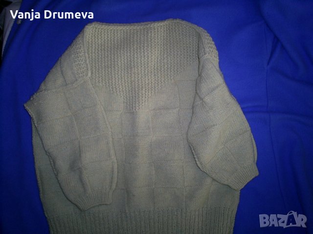 ръчно плетен пуловер от 100 %  домашна вълна, снимка 6 - Блузи с дълъг ръкав и пуловери - 35467192