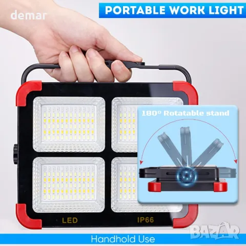 Многофункционална преносима LED работна лампа 100W, снимка 5 - Лед осветление - 49822308