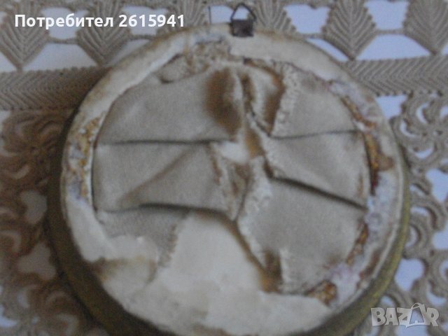 Ретро Гоблен-Рамкиран-ф 180 мм-Български-От Соца-Кръгъл-Отличен, снимка 15 - Гоблени - 39896513