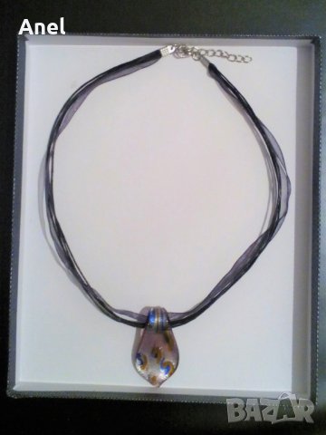 Промо оферта: изключително красиво италианско колие Мурано - 2 в 1 + луксозна опаковка, снимка 2 - Колиета, медальони, синджири - 31387493