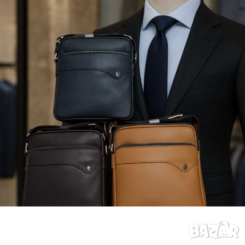 Стилна мъжка чанта за през рамо