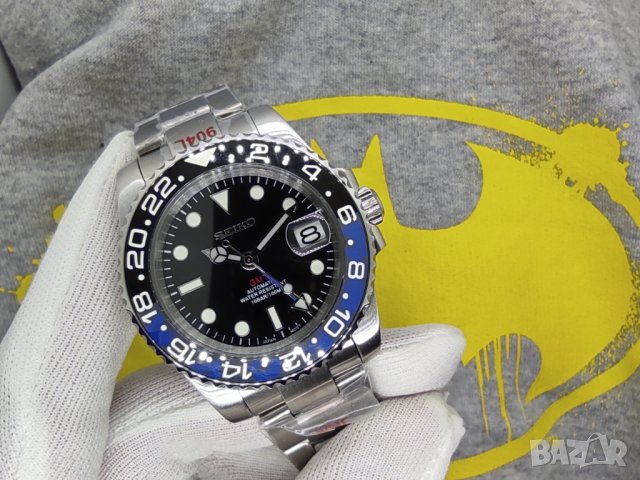 Seiko mod Batman GMT NH34, снимка 10 - Мъжки - 43242742