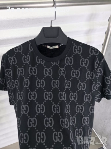 Gucci Мъжка Тениска👕Мъжка Блуза С Къс Ръкав Гучи - Черна Или Бяла Код A1269, снимка 2 - Тениски - 53530341