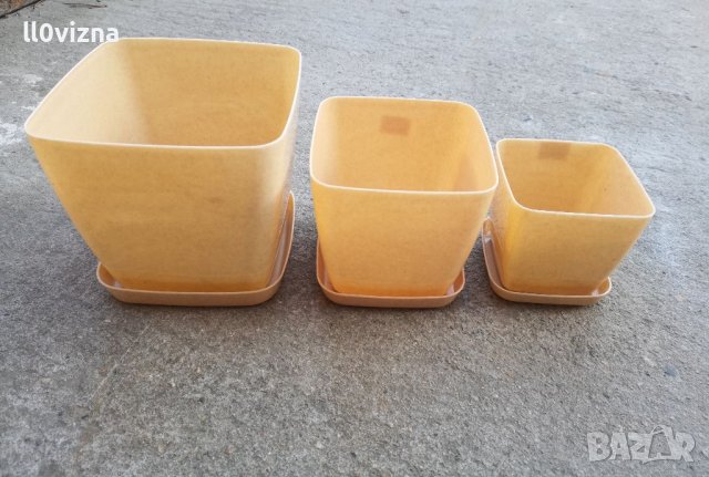 Саксия за цветя - бежова , снимка 1