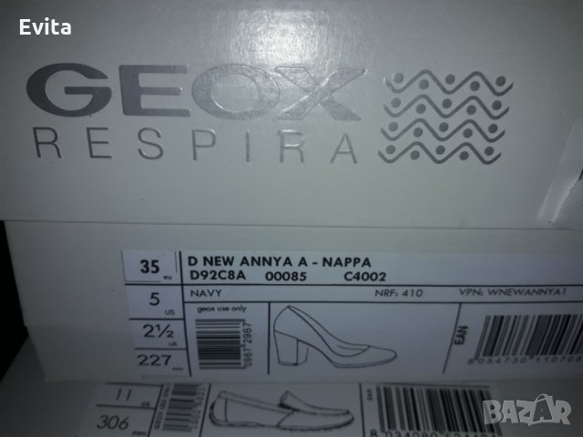 Дамски кожени обувки GEOX Respira, номер 35, нови, снимка 5 - Дамски ежедневни обувки - 32588791