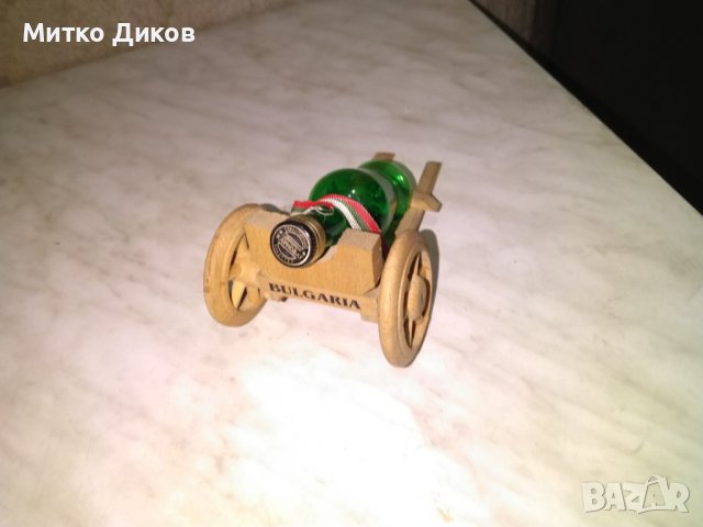 Топче дървено с бутилка карнобатска за украса 150х90х75мм, снимка 5 - Декорация за дома - 43153274