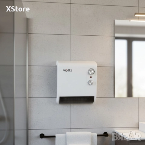 Отоплителна печка за баня Voltz OV51970J – 2000W, вентилатор, водоустойчива, снимка 3 - Отоплителни печки - 51852846