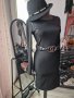 Плътна черна рокля по тялото с полугол гръб - 16,00лв.