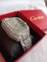 Уникален Часовник Cartier Картие All Diamonds Crystals Copy Унисекс Мъжки дамски Римски цифри , снимка 3
