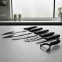 Комплект кухненски ножове – Cheffinger CF-MB08 от 6 части с мраморно покритие и магнитна кутия, снимка 4