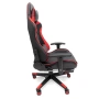 Ергономичен геймърски стол с функция за масаж и подложка за крака - червен, снимка 2