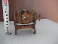 Буре дървено пирографирано на стойка, снимка 4