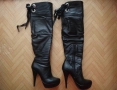 Ботуши FABIANO естествена кожа на висок ток и платформа, номер 36, снимка 2