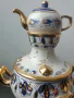 Гжель декоративен съветски руски порцеланов самовар с чайник/СССР Русия 27см, снимка 5