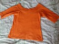 Оранжева къса блузка с тричетвърт ръкав , снимка 1 - Блузи с дълъг ръкав и пуловери - 28305462