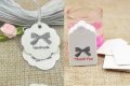 50 правоъгълни кръгли Thank you Handmade Тагове табелки етикети картонени подаръци ръчна изработка, снимка 1
