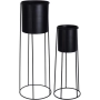 ПРОМОЦИЯ Метални поставки за саксии в черно, к-кт от 2 бр - WOHAGA C4700025, снимка 2