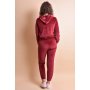 2 вида Анцуг/спортен екип кадифе плюш в червено, снимка 3