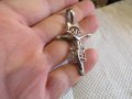сребърен кръст с синджирче  разпятие Христово, Исус Христос и сребърно синджирче сребро, снимка 2