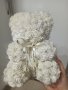Мече от рози за Свети Валентин, кръщене, подарък, моминско парти - ръчно направено 23 см