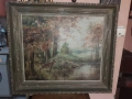 Стара авторска картина масло, платно, подпис, дървена рамка, снимка 1