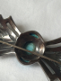 Сребърна брошка с тюркоаз, снимка 8