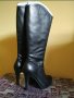 Дамски ботуши с висок ток, естествена кожа, снимка 2