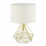 Настолна лампа Relaxdays,крушка E27,винтидж дизайн,метал златисто и бял плат,нощно шкафче Abat Jour