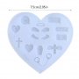 Сърце с дребни форми кръст белезници крила Хелоуин halloween силиконов молд форма фондан смола декор, снимка 2