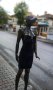 Черна велурена рокля , снимка 1 - Рокли - 42993840