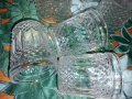 Гарафа, девет чашки и купичка за ядки релефно стъкло, снимка 5